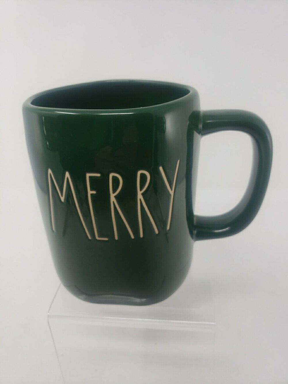 Rae Dunn MERRY Coffee Tea Mug Large Green Christmas New Ceramic